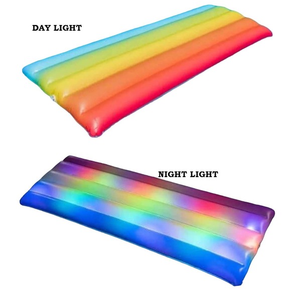 Pool Candy Illuminated 74" Rainbow Light Up Deluxe Pool Raft Float - Free Ship - Picture 5 of 9